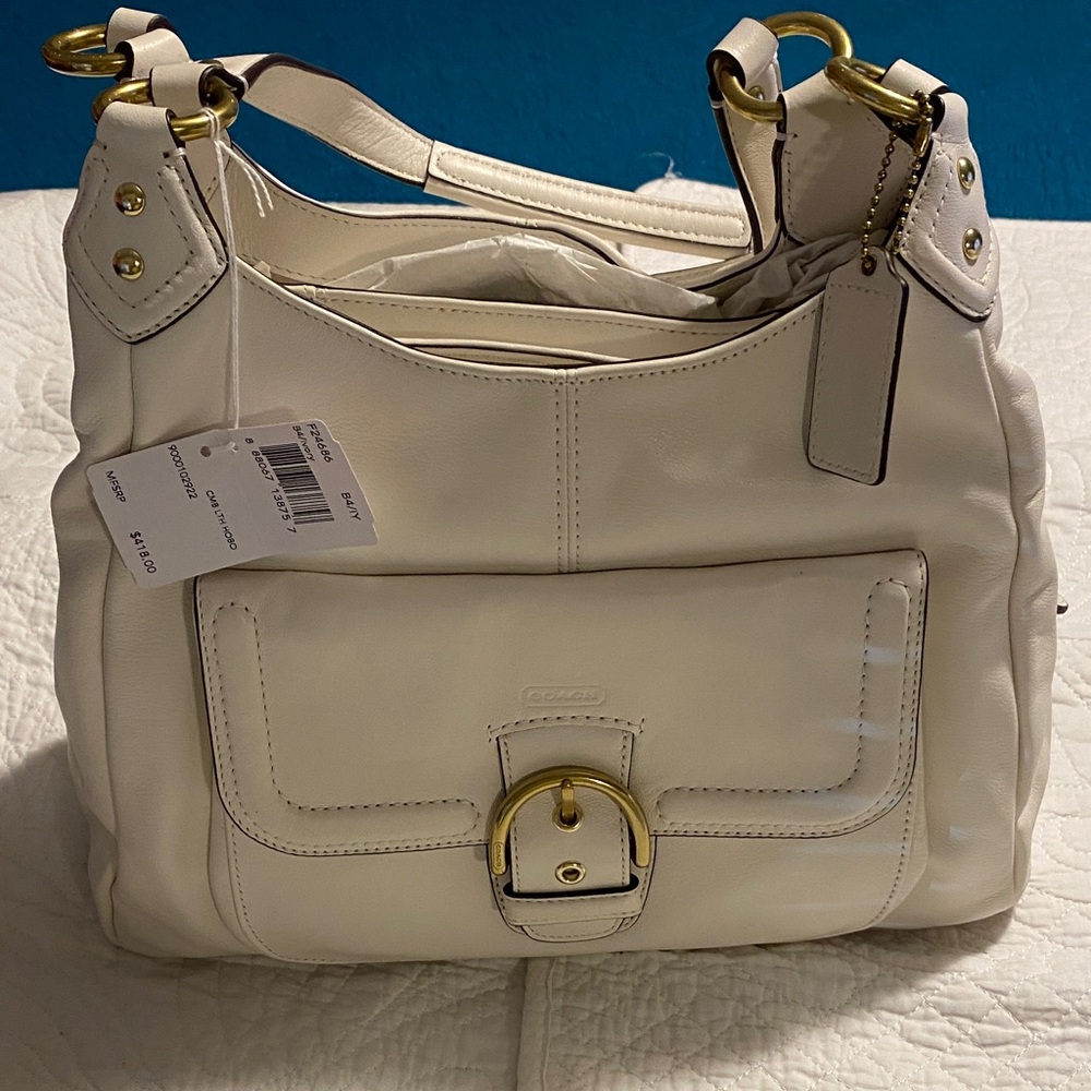 Elegant White Leather Handbag